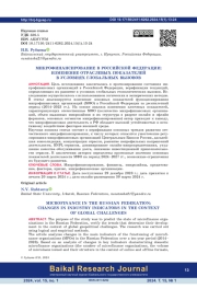 Микрофинансирование в Российской Федерации: изменение отраслевых показателей в условиях глобальных вызовов
