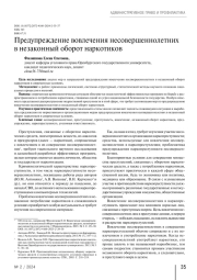 Предупреждение вовлечения несовершеннолетних в незаконный оборот наркотиков