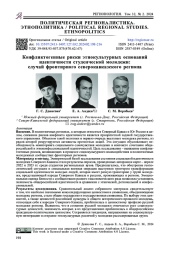 Конфликтогенные риски этнокультурных оснований идентичности студенческой молодежи: случай фронтирного северокавказского региона