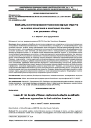 Проблемы конструирования тканеинженерных структур на основе коллагенов и некоторые подходы к их решению: обзор