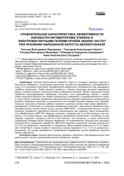 СРАВНИТЕЛЬНАЯ ХАРАКТЕРИСТИКА ЭФФЕКТИВНОСТИ ОБРАБОТОК ИНГИБИТОРАМИ ЭТИЛЕНА И ЭЛЕКТРОМАГНИТНЫМИ ПОЛЯМИ КРАЙНЕ НИЗКИХ ЧАСТОТ ПРИ ХРАНЕНИИ НАРЕЗАННОЙ КАПУСТЫ БЕЛОКОЧАННОЙ