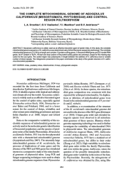 THE COMPLETE MITOCHONDRIAL GENOME OF NEOSEIULUS CALIFORNICUS (MESOSTIGMATA, PHYTOSEIIDAE) AND CONTROL REGION POLYMORPHISM