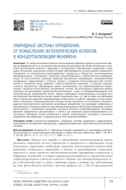 ГИБРИДНЫЕ СИСТЕМЫ УПРАВЛЕНИЯ: ОТ ОСМЫСЛЕНИЯ ОНТОЛОГИЧЕСКИХ АСПЕКТОВ К КОНЦЕПТУАЛИЗАЦИИ ФЕНОМЕНА