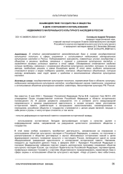 ВЗАИМОДЕЙСТВИЕ ГОСУДАРСТВА И ОБЩЕСТВА В ДЕЛЕ СОХРАНЕНИЯ И ИСПОЛЬЗОВАНИЯ НЕДВИЖИМОГО МАТЕРИАЛЬНОГО КУЛЬТУРНОГО НАСЛЕДИЯ В РОССИИ