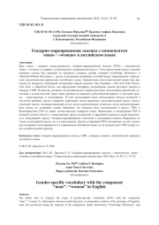 ГЕНДЕРНО-МАРКИРОВАННАЯ ЛЕКСИКА С КОМПОНЕНТОМ "MAN" / "WOMAN" В АНГЛИЙСКОМ ЯЗЫКЕ
