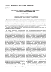 АНАЛИЗ РЕСУРСНОГО ПОТЕНЦИАЛА ОРГАНИЗАЦИИ: ПРОБЛЕМА ПОИСКА ИНФОРМАЦИИ