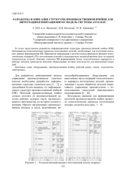 РАЗРАБОТКА И ОПИСАНИЕ СТРУКТУРЫ ПРОИЗВОДСТВЕННОЙ ЯЧЕЙКИ ДЛЯ ИНТЕГРАЦИИ В ИМИТАЦИОННУЮ МОДЕЛЬ СИСТЕМЫ ANYLOGIC