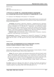 СТРУКТУРА И СВОЙСТВА ЭЛЕКТРОИСКРОВОГО ПОКРЫТИЯ НА ОСНОВЕ ВЫСОКОАЗОТИСТОЙ КОНСТРУКЦИОННОЙ СТАЛИ