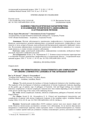 КЛИНИКО-ГЕМАТОЛОГИЧЕСКАЯ ХАРАКТЕРИСТИКА И ОСЛОЖНЕНИЯ БОЛЬНЫХ ХРОНИЧЕСКИМ ЛИМФОЛЕЙКОЗОМ В АСТРАХАНСКОЙ ОБЛАСТИ