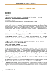 Сравнение эффективности модели CHC и алгоритма Плотникова — Зверева при решении неоднородной минимаксной задачи