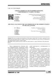 СПЕКТРАЛЬНЫЙ АНАЛИЗ ОСНОВНЫХ ПРОБЛЕМ СОВРЕМЕННОГО СТУДЕНТА ХXI ВЕКА