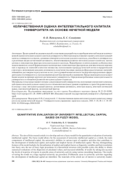 КОЛИЧЕСТВЕННАЯ ОЦЕНКА ИНТЕЛЛЕКТУАЛЬНОГО КАПИТАЛА УНИВЕРСИТЕТА НА ОСНОВЕ НЕЧЕТКОЙ МОДЕЛИ