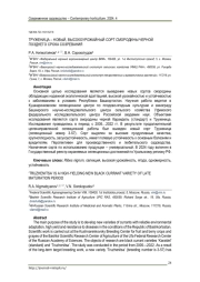 ТРУЖЕНИЦА – НОВЫЙ, ВЫСОКОУРОЖАЙНЫЙ СОРТ СМОРОДИНЫ ЧЕРНОЙ ПОЗДНЕГО СРОКА СОЗРЕВАНИЯ