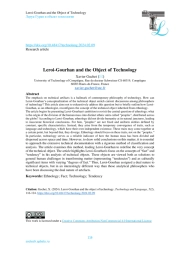 Leroi-Gourhan and the Object of Technology