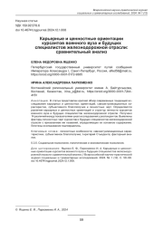 КАРЬЕРНЫЕ И ЦЕННОСТНЫЕ ОРИЕНТАЦИИ КУРСАНТОВ ВОЕННОГО ВУЗА И БУДУЩИХ СПЕЦИАЛИСТОВ ЖЕЛЕЗНОДОРОЖНОЙ ОТРАСЛИ: СРАВНИТЕЛЬНЫЙ АНАЛИЗ