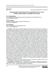 ОРГАНИЗАЦИЯ СТРАТЕГИЧЕСКОГО УПРАВЛЕНЧЕСКОГО УЧЕТА: ПРОФЕССИОНАЛЬНОЕ СУЖДЕНИЕ БУХГАЛТЕРА