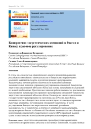 Банкротство энергетических компаний в России и Китае: правовое регулирование