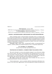 ПРОЦЕСС ФОРМИРОВАНИЯ СОВРЕМЕННОЙ ЛЕСНОЙ МЕРНОЙ ВИЛКИ
