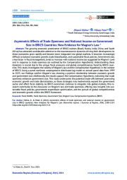 ASYMMETRIC EFFECTS OF TRADE OPENNESS AND NATIONAL INCOME ON GOVERNMENT SIZE IN BRICS COUNTRIES: NEW EVIDENCE FOR WAGNER’S LAW