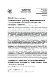 МОРФОМЕТРИЧЕСКИЕ ХАРАКТЕРИСТИКИ БОБРОВЫХ ПЛОТИН И ПРУДОВ МАЛЫХ РЕК ВОЛЖСКО-КАМСКОГО РЕГИОНА