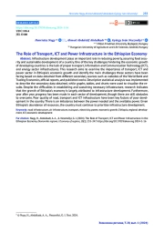 THE ROLE OF TRANSPORT, ICT AND POWER INFRASTRUCTURE IN THE ETHIOPIAN ECONOMY