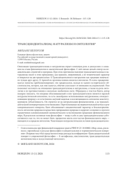 ТРАНСЦЕНДЕНТАЛИЗМ, НАТУРАЛИЗМ И ОНТОЛОГИЯ