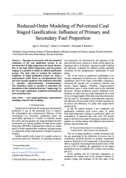 Reduced-Order Modeling of Pulverized Coal Staged Gasification: Influence of Primary and Secondary Fuel Proportion