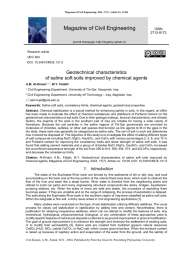 Geotechnical characteristics of saline soft soils improved by chemical agents