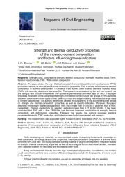 Strength and thermal conductivity properties of thermowood-cement composition and factors influencing these indicators