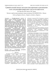 СРАВНИТЕЛЬНЫЙ АНАЛИЗ МЕТОДОВ КЛАСТЕРИЗАЦИИ И РАЗМЕЩЕНИЯ СХЕМ ДЛЯ РЕКОНФИГУРИРУЕМЫХ СИСТЕМ НА КРИСТАЛЛЕ