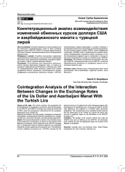 КОИНТЕГРАЦИОННЫЙ АНАЛИЗ ВЗАИМОДЕЙСТВИЯ ИЗМЕНЕНИЙ ОБМЕННЫХ КУРСОВ ДОЛЛАРА США И АЗЕРБАЙДЖАНСКОГО МАНАТА С ТУРЕЦКОЙ ЛИРОЙ