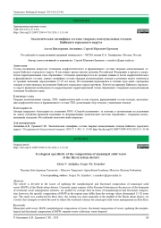 Экологическая специфика состава твердых коммунальных отходов Бийского городского округа