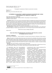 Основные каналы рекрутации молодежи в политические элиты современного российского общества