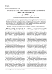 INFLUENCE OF SPECIAL TRAINING MEANS ON THE COMPETITIVE RESULT OF WEIGHTLIFTERS