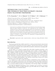 METHODFOR CALCULATING THE ITINERANT ELECTRON ENTROPY CHANGE FROM TRANSPORT PROPERTIES