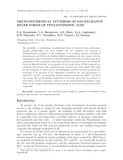 MECHANOCHEMICAL SYNTHESIS OF ION-EXCHANGE SILVER FORMS OF POLYANTIMONIC ACID