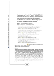 Application of the AHP and PROMETHEE II individual decision-making methods and the Condorcet group decision-making method in the selection of a multipurpose armored wheeled combat vehicle