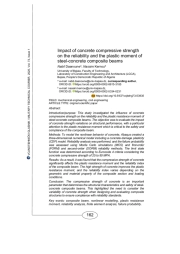 Impact of concrete compressive strength on the reliability and the plastic moment of steel-concrete composite beams