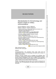 Standardization for 5G technology and beyond: impact on military communications