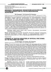 Динамика таксационных показателей искусственных сосновых древостоев на рекультивированном золоотвале