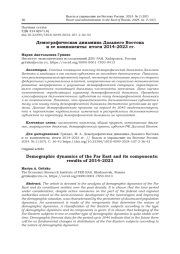 ДЕМОГРАФИЧЕСКАЯ ДИНАМИКА ДАЛЬНЕГО ВОСТОКА И ЕЕ КОМПОНЕНТЫ: ИТОГИ 2014-2023 ГГ