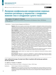 Лазерная конфокальная микроскопия нервных волокон роговицы у пациентов с синдромом жжения глаз и синдромом сухого глаза