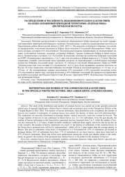 РАСПРЕДЕЛЕНИЕ И ЧИСЛЕННОСТЬ ОБЫКНОВЕННОГО БОБРА (CASTOR FIBER) НА ОСОБО ОХРАНЯЕМОЙ ПРИРОДНОЙ ТЕРРИТОРИИ "ЗЕЛЕНАЯ РОЩА" (ВОЛОГОДСКАЯ ОБЛАСТЬ)