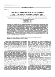 IMPORTANT FOREST AREAS OF THE OREL REGION