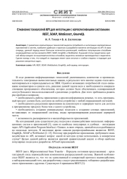 СРАВНЕНИЕ ТЕХНОЛОГИЙ API ДЛЯ ИНТЕГРАЦИИ С КОРПОРАТИВНЫМИ СИСТЕМАМИ: REST, SOAP, WEBSOCKET, GRAPHQL