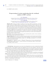 PREPROCESSING OF SYSTEM MONITORING DATA FOR WORKLOAD ANALYSIS OF HPC SYSTEMS
