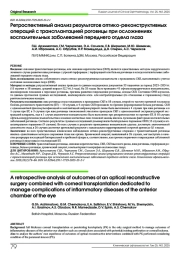 Ретроспективный анализ результатов оптико-реконструктивных операций с трансплантацией роговицы при осложнениях воспалительных заболеваний переднего отдела глаза