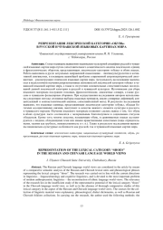 РЕПРЕЗЕНТАЦИЯ ЛЕКСИЧЕСКОЙ КАТЕГОРИИ "ОБУВЬ" В РУССКОЙ И ЧУВАШСКОЙ ЯЗЫКОВЫХ КАРТИНАХ МИРА