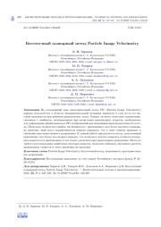 БЕССЕТОЧНЫЙ ПЛАНАРНЫЙ МЕТОД PARTICLE IMAGE VELOCIMETRY