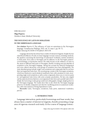 THE INFLUENCE OF LATIN ON SOMATISMS IN THE NORWEGIAN LANGUAGE